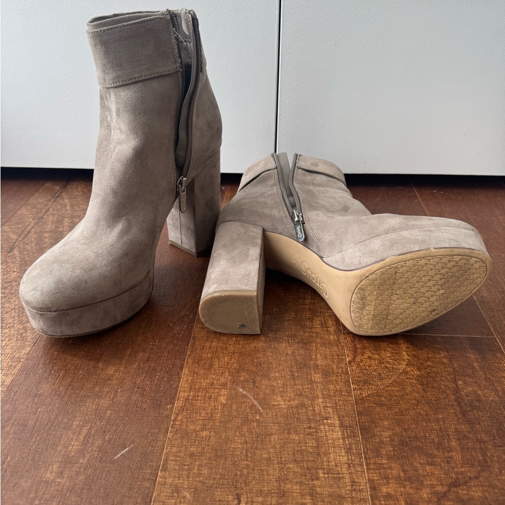 Circus by Sam Edelman Taupe Platform Ankle Boots